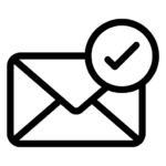 Icon of an email envelope with a check mark